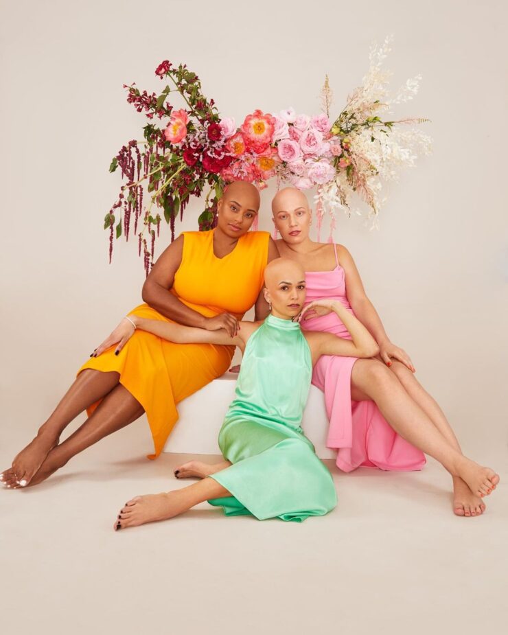 Amanda Akokhia Photography; Istagram - Credits "Model 1 : @nevertooobold Model 2: @farahmlondon Model 3: @christalafletcher MUA: @roseannavelin Florist: @blooming_flair"